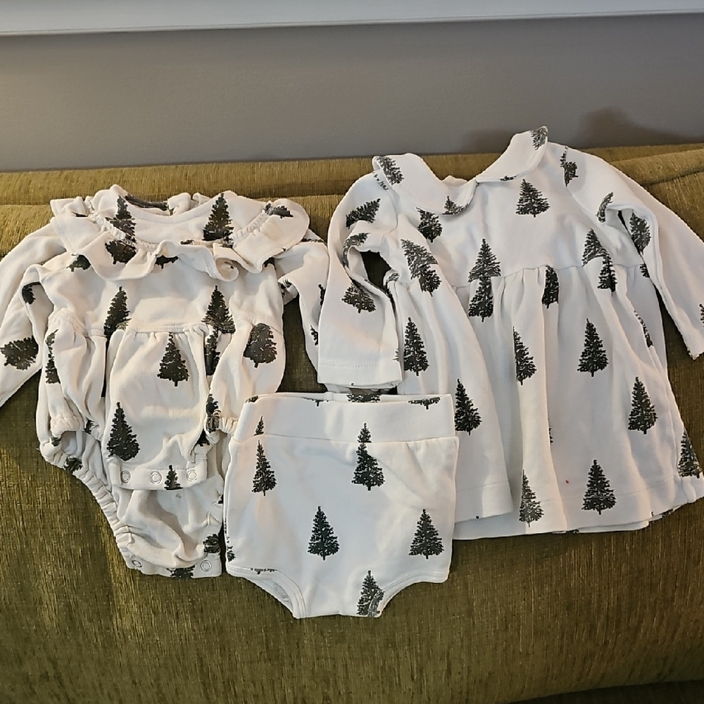 Kids Tree Print Outfit Set - White